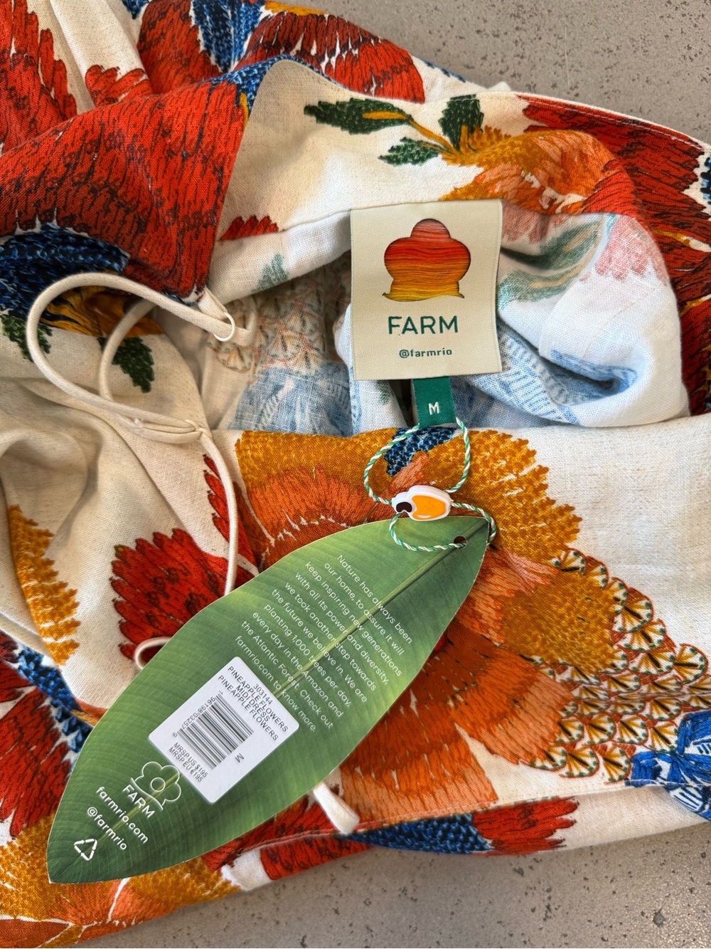 FARM RIO pineapple flowers midi dress - Picture 7 of 7
